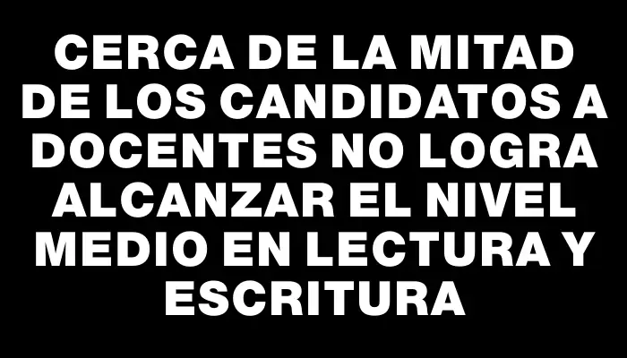 Cerca de la mitad de los candidatos a docentes no logra alcanzar el nivel medio en lectura y escritura