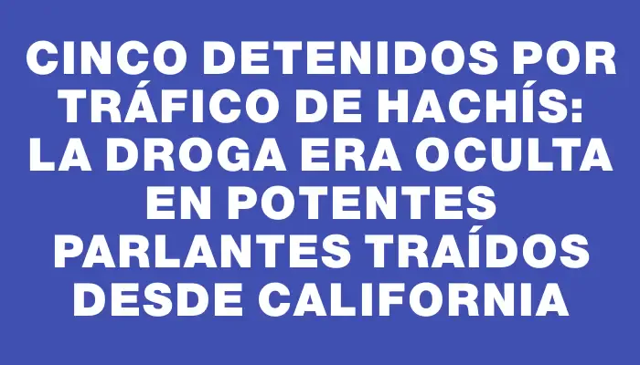 Cinco detenidos por tráfico de hachís: la droga era oculta en potentes parlantes traídos desde California
