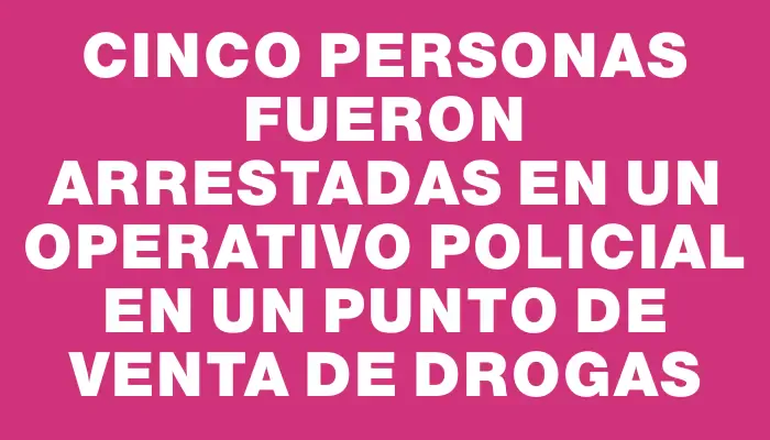 Cinco personas fueron arrestadas en un operativo policial en un punto de venta de drogas