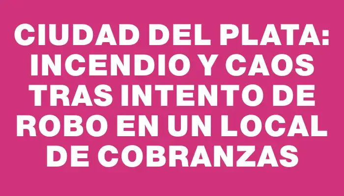 Ciudad del Plata: incendio y caos tras intento de robo en un local de cobranzas