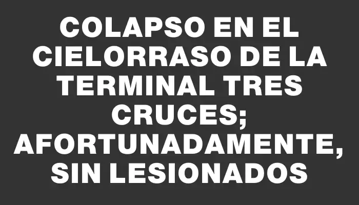 Colapso en el cielorraso de la terminal Tres Cruces; afortunadamente, sin lesionados