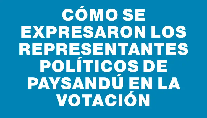 Cómo se expresaron los representantes políticos de Paysandú en la votación