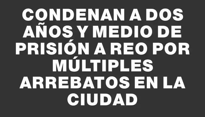 Condenan a dos años y medio de prisión a reo por múltiples arrebatos en la ciudad