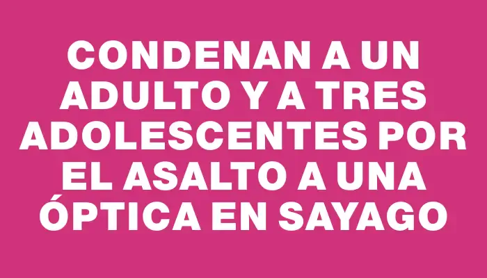 Condenan a un adulto y a tres adolescentes por el asalto a una óptica en Sayago