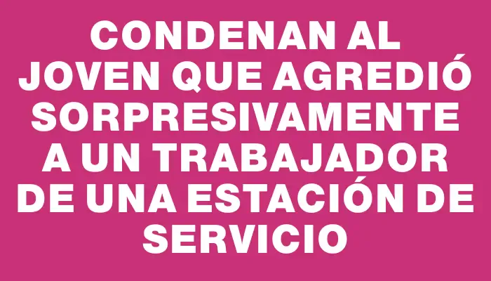 Condenan al joven que agredió sorpresivamente a un trabajador de una estación de servicio