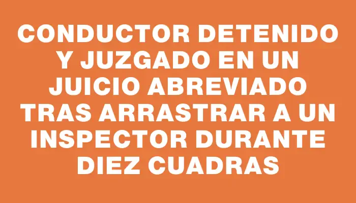 Conductor detenido y juzgado en un juicio abreviado tras arrastrar a un inspector durante diez cuadras