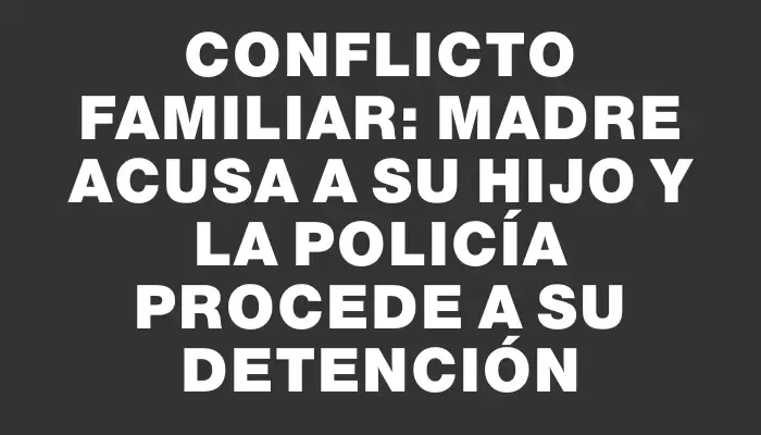 Conflicto Familiar: Madre Acusa a Su Hijo y la Policía Procede a Su Detención