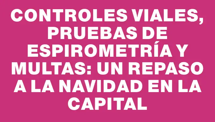 Controles viales, pruebas de espirometría y multas: Un repaso a la Navidad en la capital