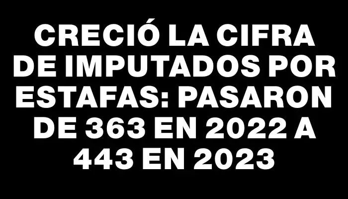 Creció la cifra de imputados por estafas: pasaron de 363 en 2022 a 443 en 2023