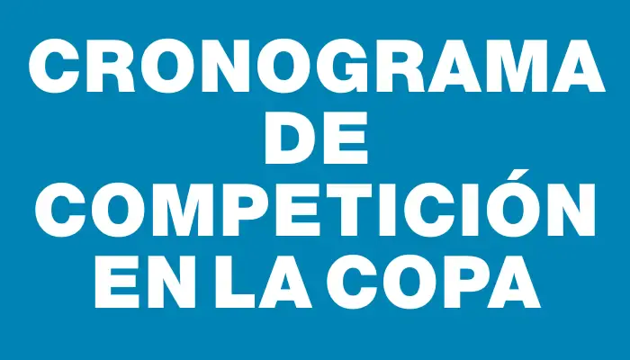 Cronograma De Competición En La Copa