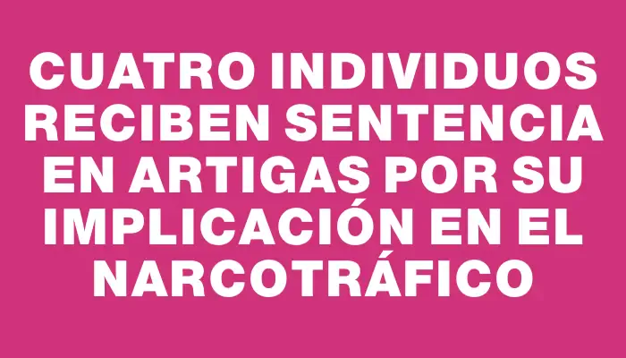 Cuatro individuos reciben sentencia en Artigas por su implicación en el narcotráfico