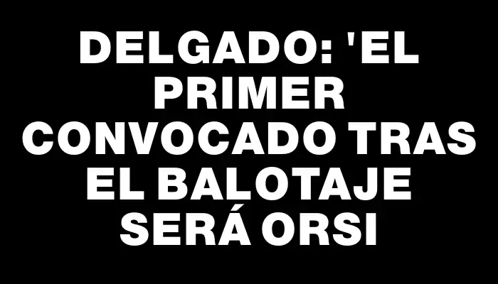 Delgado: "El primer convocado tras el balotaje será Orsi