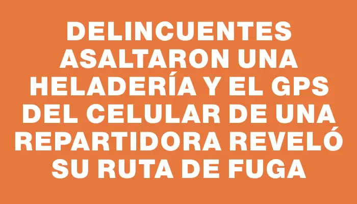 Delincuentes asaltaron una heladería y el Gps del celular de una repartidora reveló su ruta de fuga