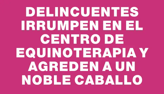 Delincuentes irrumpen en el Centro de Equinoterapia y agreden a un noble caballo