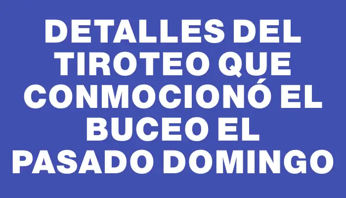 Detalles del tiroteo que conmocionó el Buceo el pasado domingo