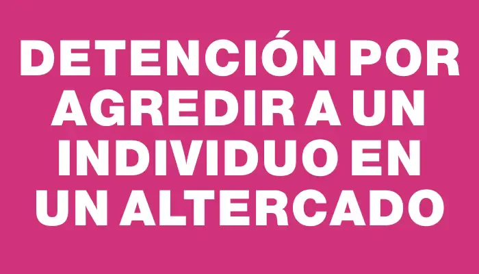 Detención por agredir a un individuo en un altercado