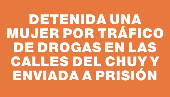 Detenida una mujer por tráfico de drogas en las calles del Chuy y enviada a prisión