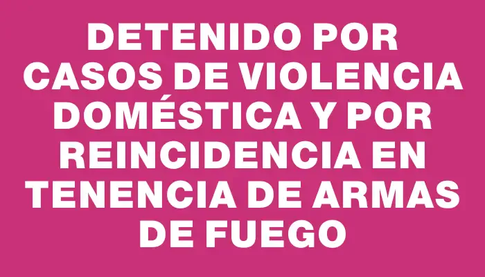 Detenido por casos de violencia doméstica y por reincidencia en tenencia de armas de fuego