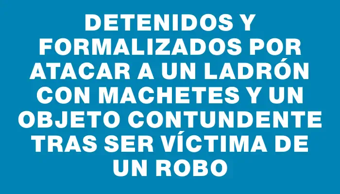 Detenidos y formalizados por atacar a un ladrón con machetes y un objeto contundente tras ser víctima de un robo