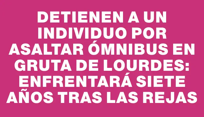 Detienen a un individuo por asaltar ómnibus en Gruta de Lourdes: enfrentará siete años tras las rejas