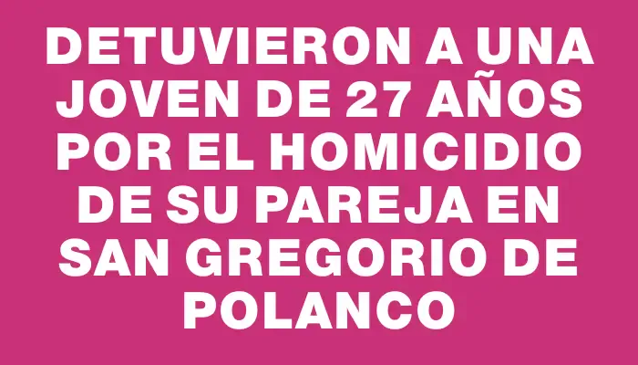 Detuvieron a una joven de 27 años por el homicidio de su pareja en San Gregorio de Polanco