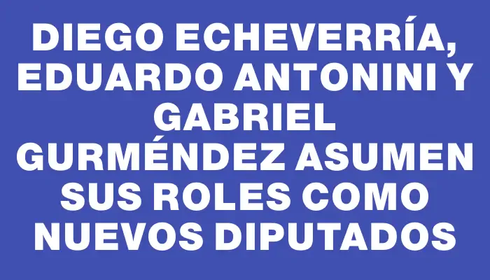 Diego Echeverría, Eduardo Antonini y Gabriel Gurméndez asumen sus roles como nuevos diputados