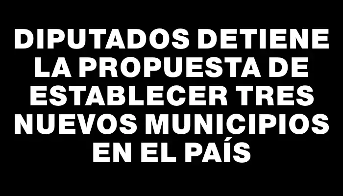 Diputados detiene la propuesta de establecer tres nuevos municipios en el país