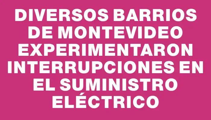 Diversos barrios de Montevideo experimentaron interrupciones en el suministro eléctrico