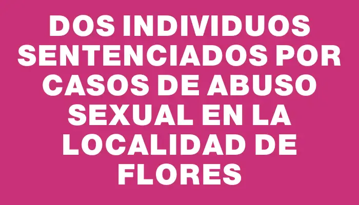 Dos individuos sentenciados por casos de abuso sexual en la localidad de Flores