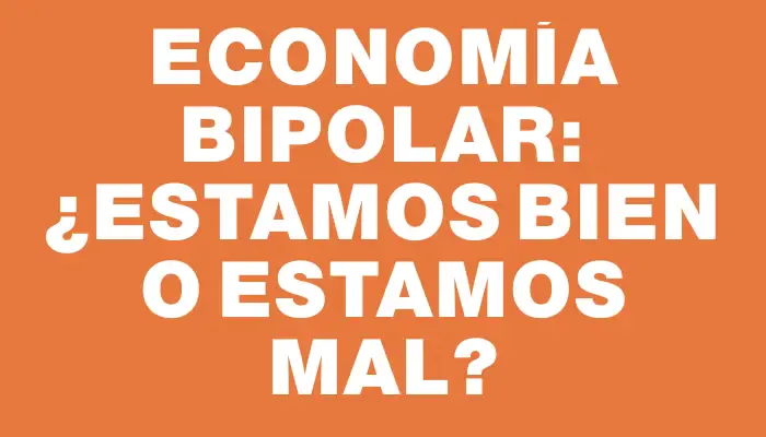 Economía bipolar: ¿Estamos bien o estamos mal?