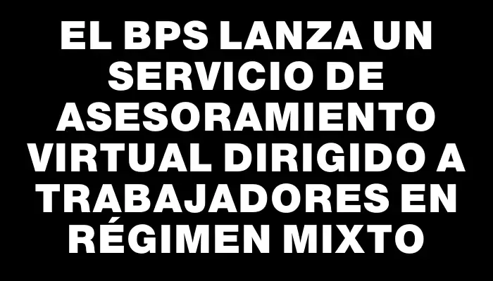 El Bps lanza un servicio de asesoramiento virtual dirigido a trabajadores en régimen mixto