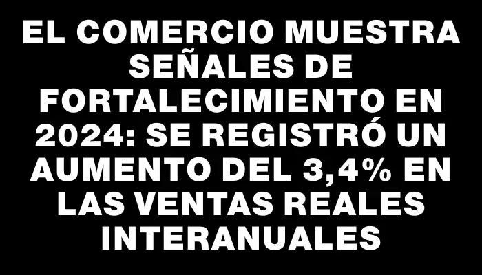 El comercio muestra señales de fortalecimiento en 2024: se registró un aumento del 3,4% en las ventas reales interanuales