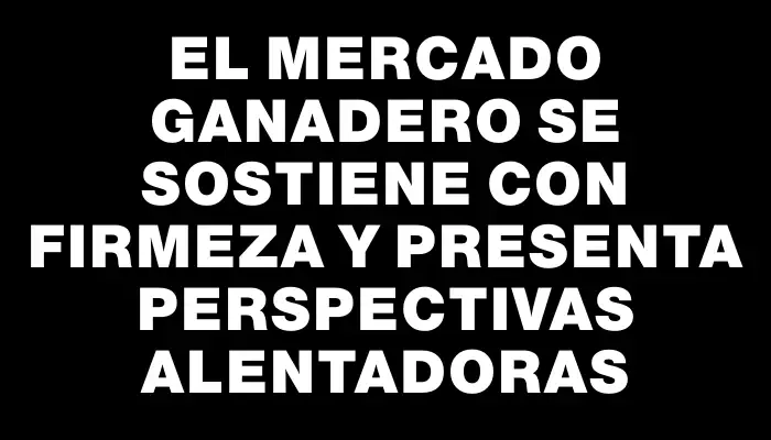 El mercado ganadero se sostiene con firmeza y presenta perspectivas alentadoras