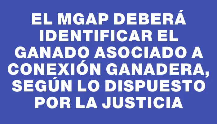 El Mgap deberá identificar el ganado asociado a Conexión Ganadera, según lo dispuesto por la Justicia