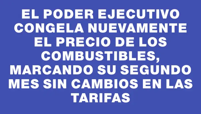 El Poder Ejecutivo congela nuevamente el precio de los combustibles, marcando su segundo mes sin cambios en las tarifas