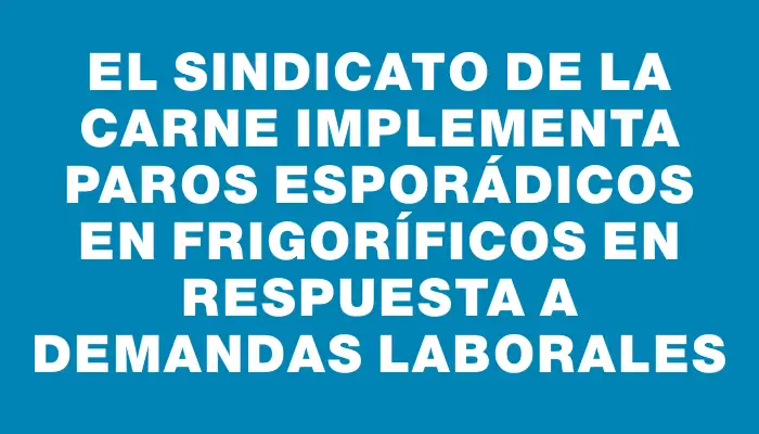 El sindicato de la carne implementa paros esporádicos en frigoríficos en respuesta a demandas laborales