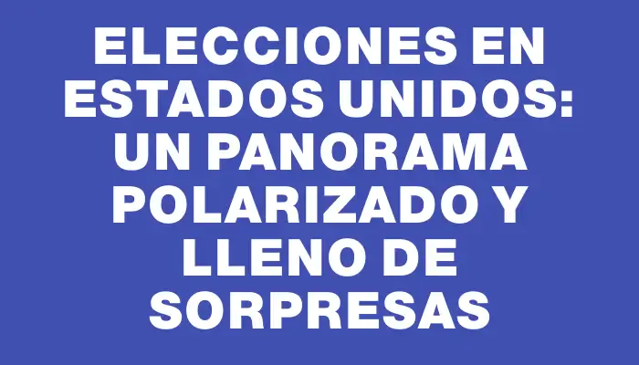 Elecciones en Estados Unidos: un panorama polarizado y lleno de sorpresas