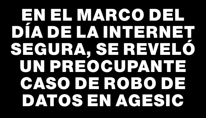 En el marco del Día de la Internet Segura, se reveló un preocupante caso de robo de datos en Agesic