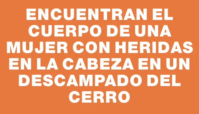 Encuentran el cuerpo de una mujer con heridas en la cabeza en un descampado del Cerro