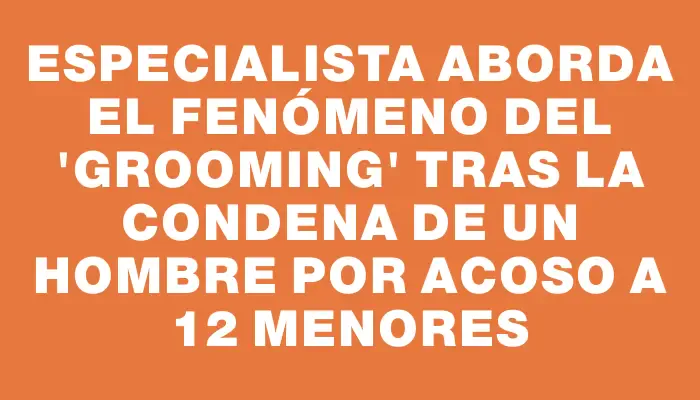 Especialista aborda el fenómeno del "grooming" tras la condena de un hombre por acoso a 12 menores