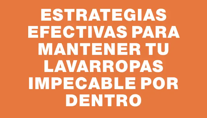 Estrategias efectivas para mantener tu lavarropas impecable por dentro