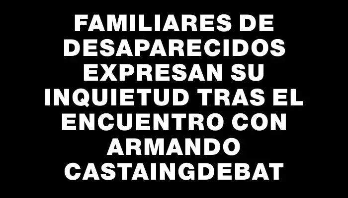 Familiares de desaparecidos expresan su inquietud tras el encuentro con Armando Castaingdebat