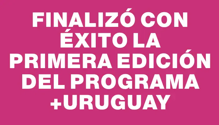 Finalizó con éxito la primera edición del programa +Uruguay