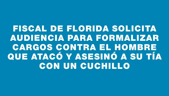 Fiscal de Florida solicita audiencia para formalizar cargos contra el hombre que atacó y asesinó a su tía con un cuchillo