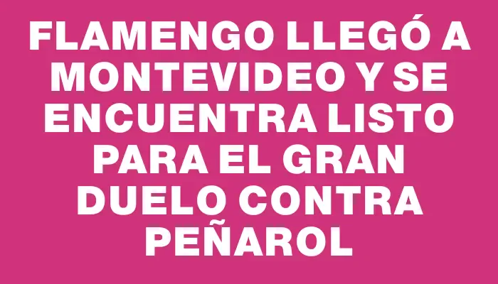 Flamengo llegó a Montevideo y se encuentra listo para el gran duelo contra Peñarol