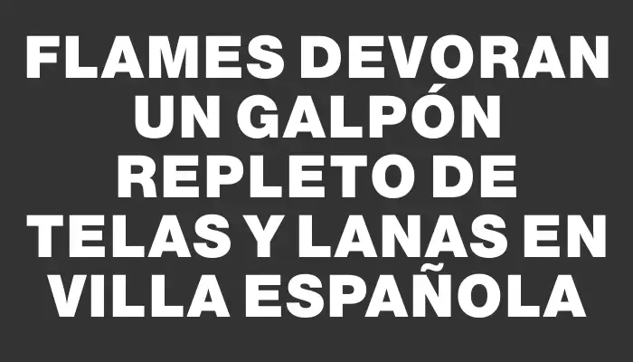 Flames devoran un galpón repleto de telas y lanas en Villa Española