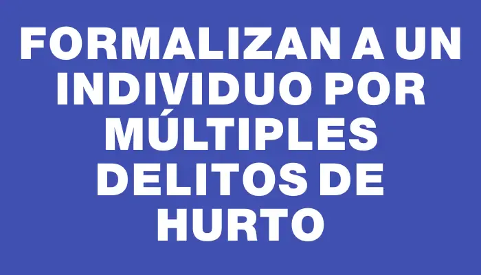 Formalizan a un individuo por múltiples delitos de hurto