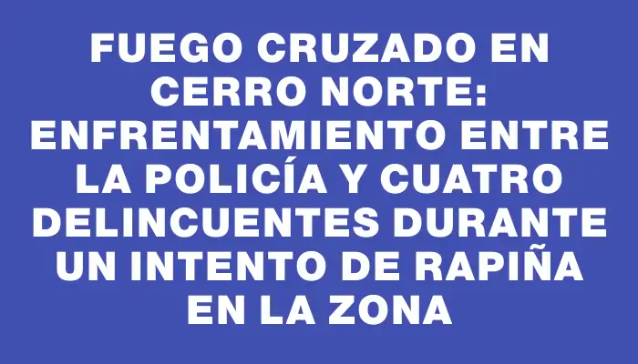 Fuego cruzado en Cerro Norte: enfrentamiento entre la Policía y cuatro delincuentes durante un intento de rapiña en la zona