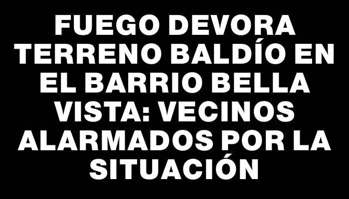 Fuego devora terreno baldío en el barrio Bella Vista: vecinos alarmados por la situación