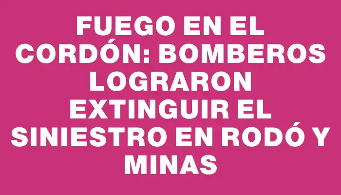 Fuego en el Cordón: Bomberos lograron extinguir el siniestro en Rodó y Minas